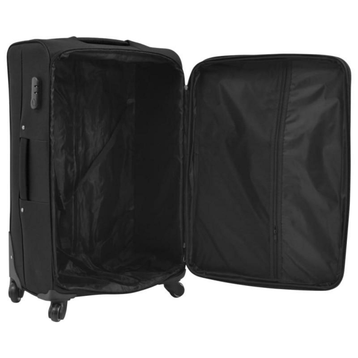 VIDAXL Ensemble de valises souples 3 pcs Noir