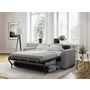 Voir la diapositive 2 : Canapé système couchage rapide 3 places en tissu gris clair CAROLE