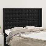 VIDAXL Tete de lit avec oreilles Noir 147x16x118/128 cm Similicuir