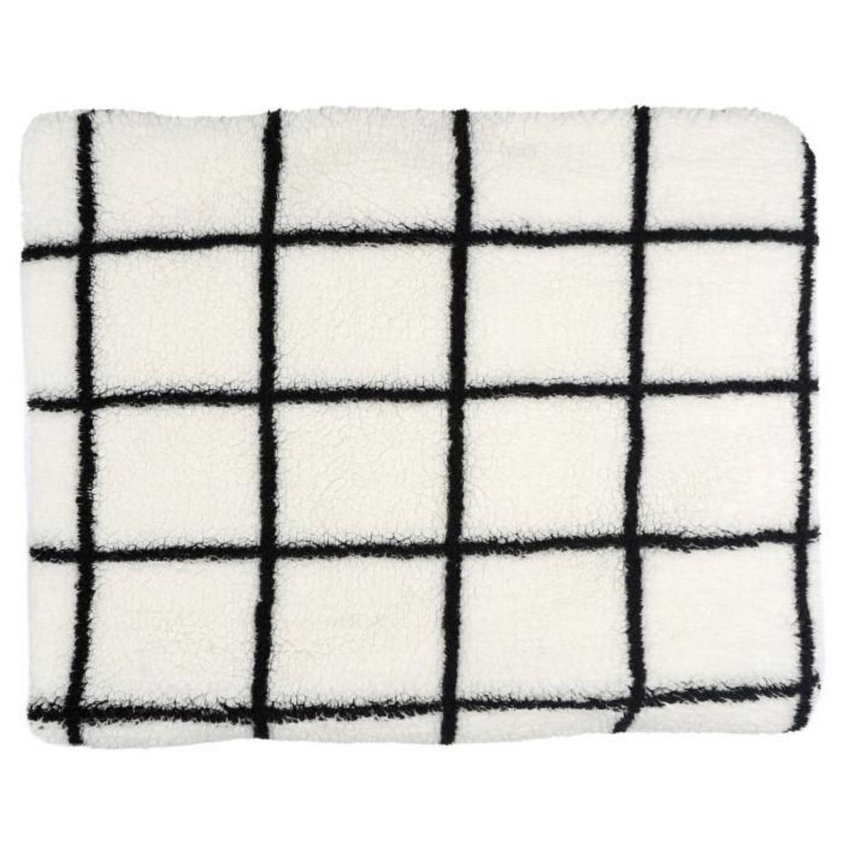 Paris Prix Plaid Sherpa à Carreaux  Crush  130x160cm Blanc
