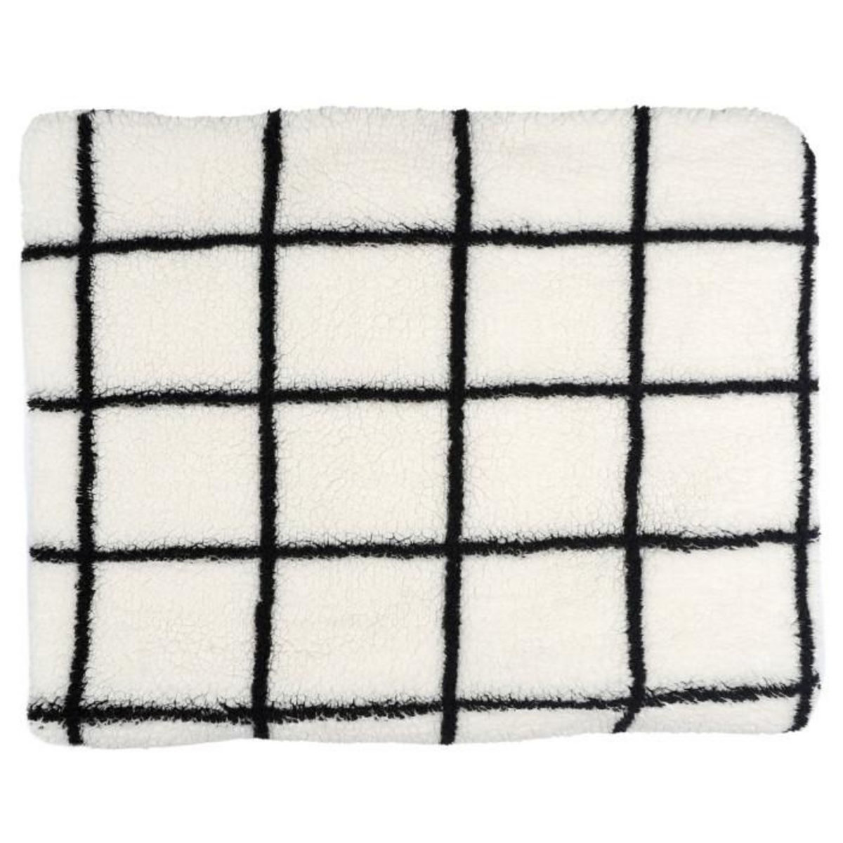 Paris Prix Plaid Sherpa à Carreaux  Crush  130x160cm Blanc