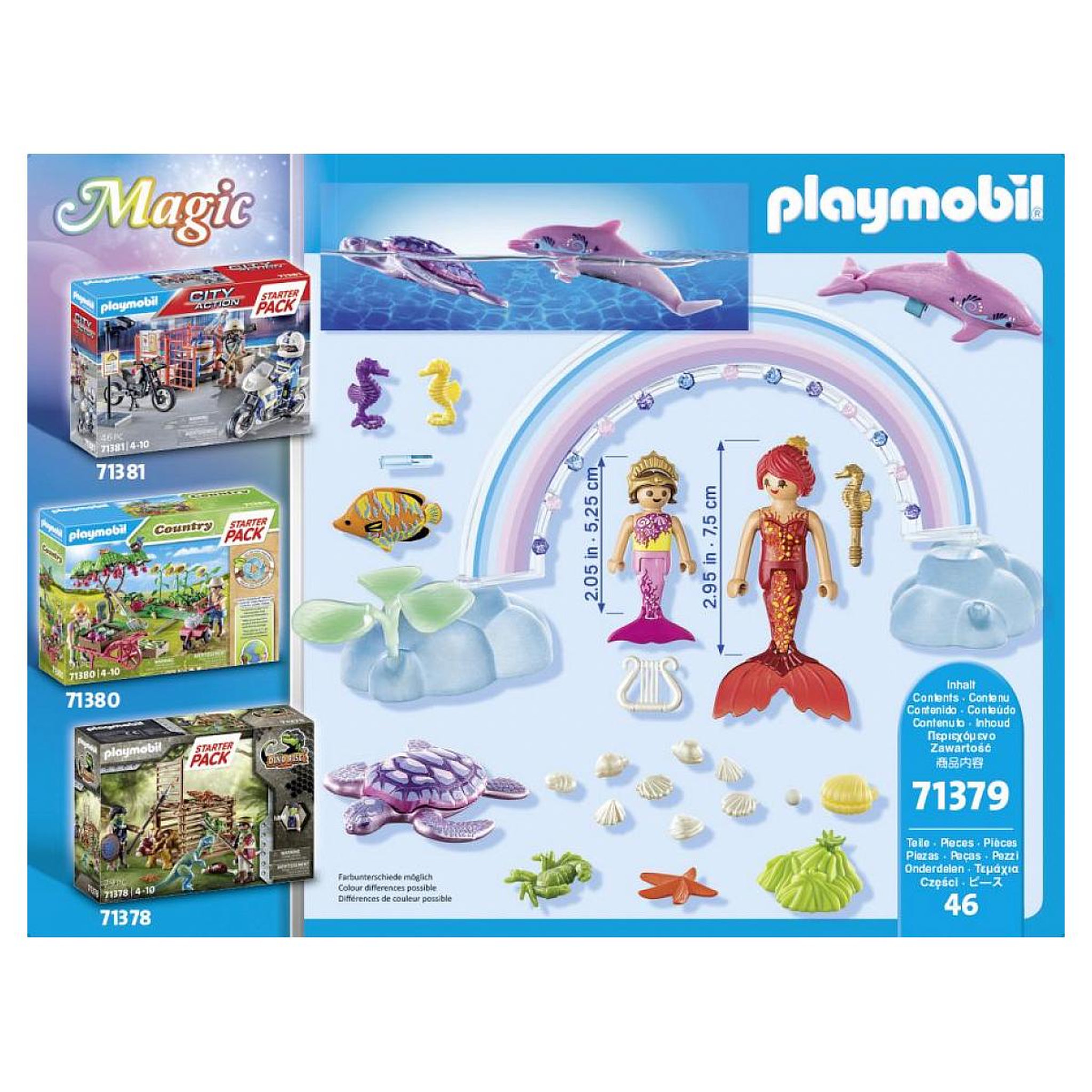 Voir la diapositive 2 : PLAYMOBIL Pack de Démarrage Sirènes et Arc-en-Ciel avec Personnages et Animaux Marins