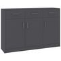 Voir la diapositive 2 : VIDAXL Buffet Gris 110x30x75 cm Bois d'ingenierie