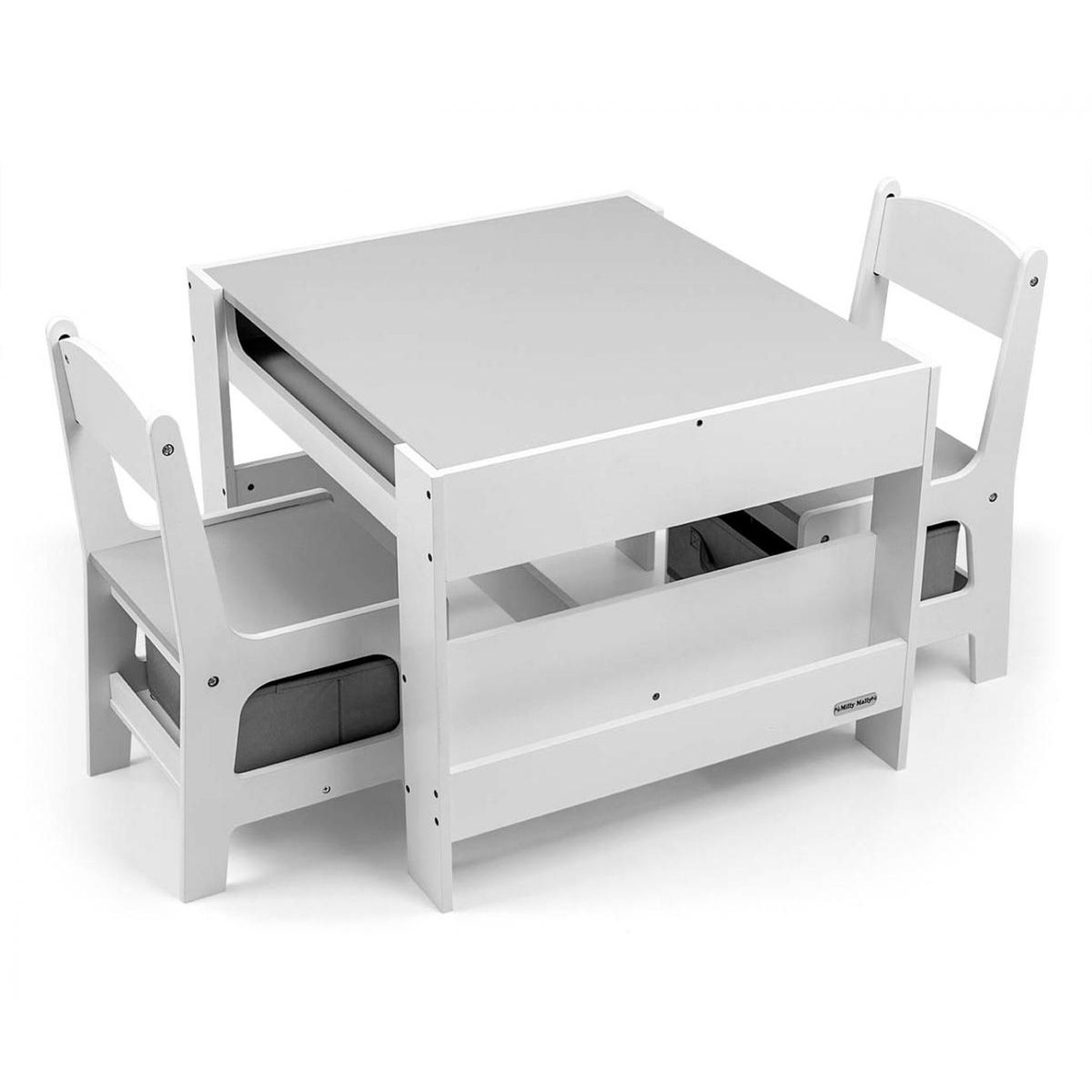 MILLY MALLY Ensemble de mobilier pour enfants : Table et chaises SVEN en blanc