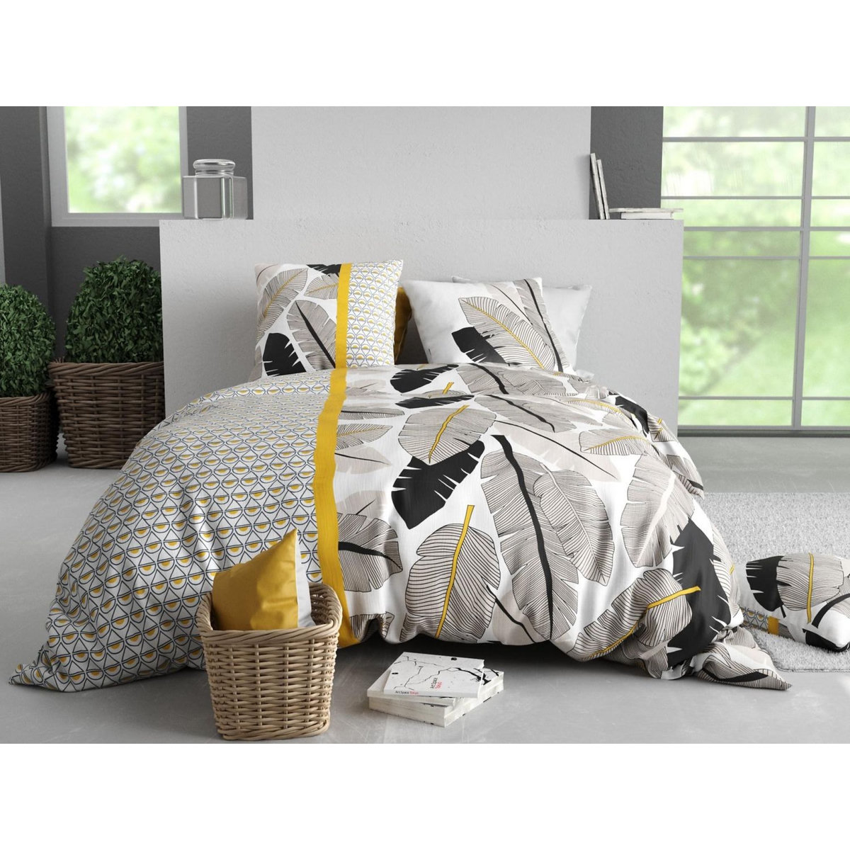 ATELIER DU COTON Parure Housse De Couette 100% Coton 57fils Palmora