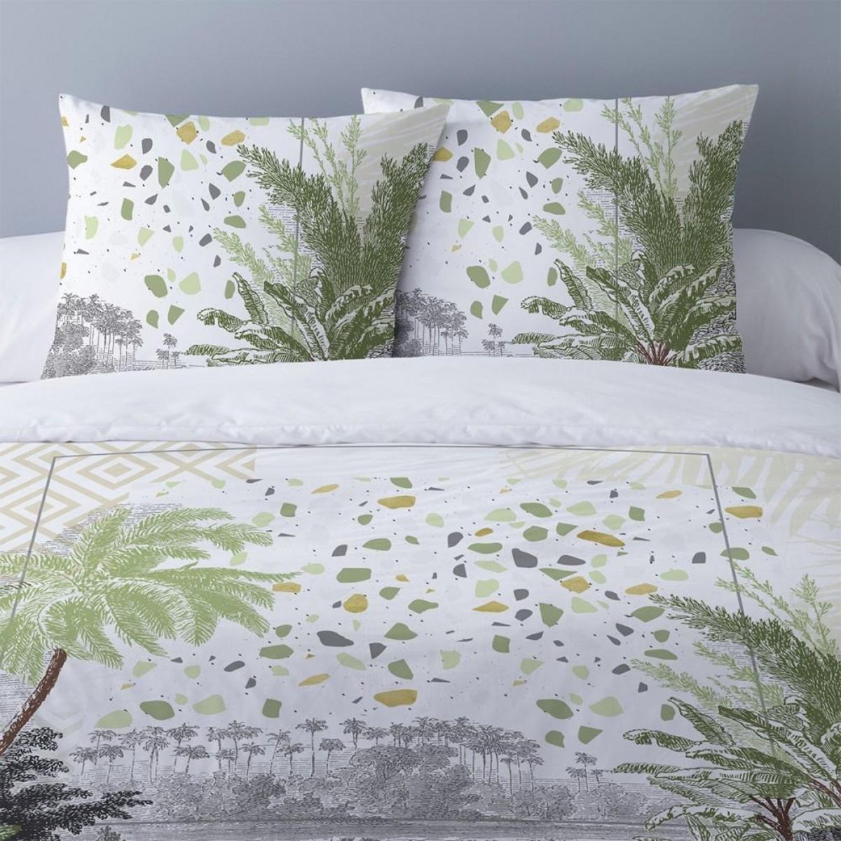 Dourev Housse de couette 240x220 Jersey + 2 taies coton 42 fils