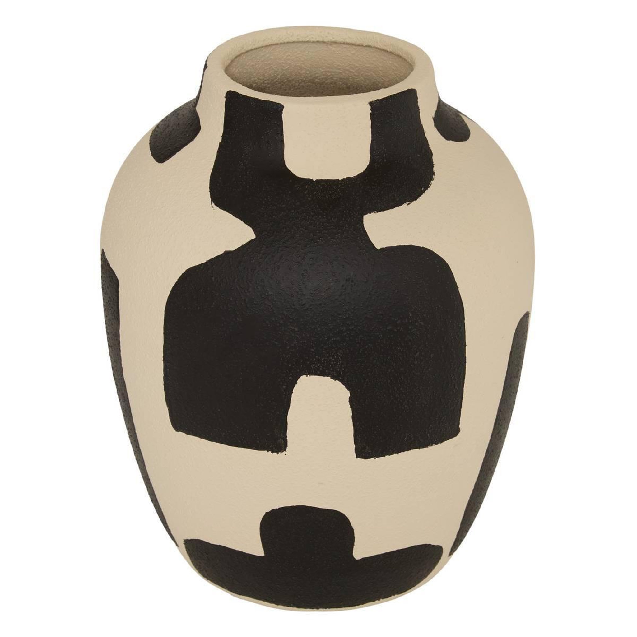 Voir la diapositive 2 : ATMOSPHERA Vase déco en dolomite  nyer  32cm noir & beige