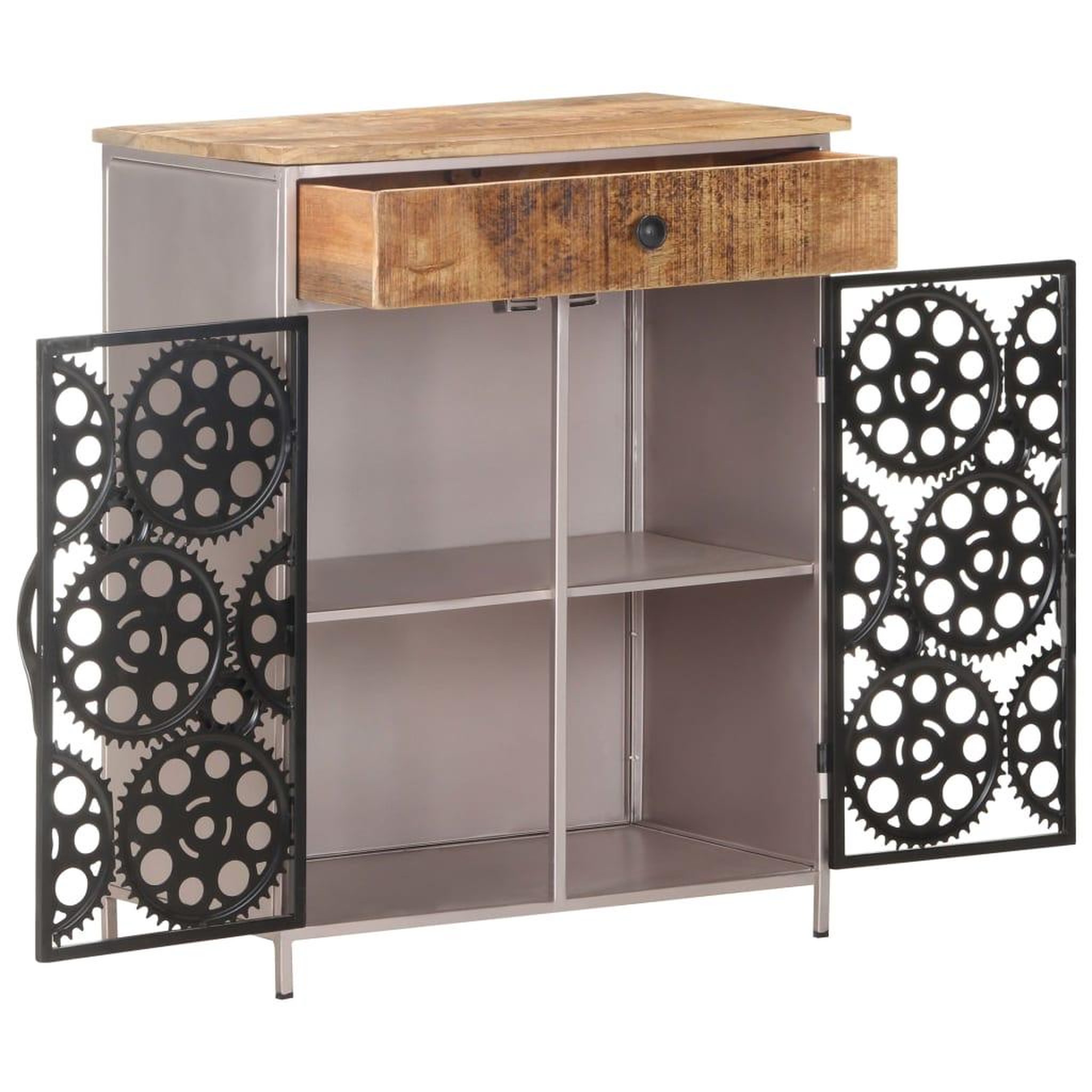 Voir la diapositive 4 : VIDAXL Buffet 60x35x75 cm Bois de manguier brut et fer