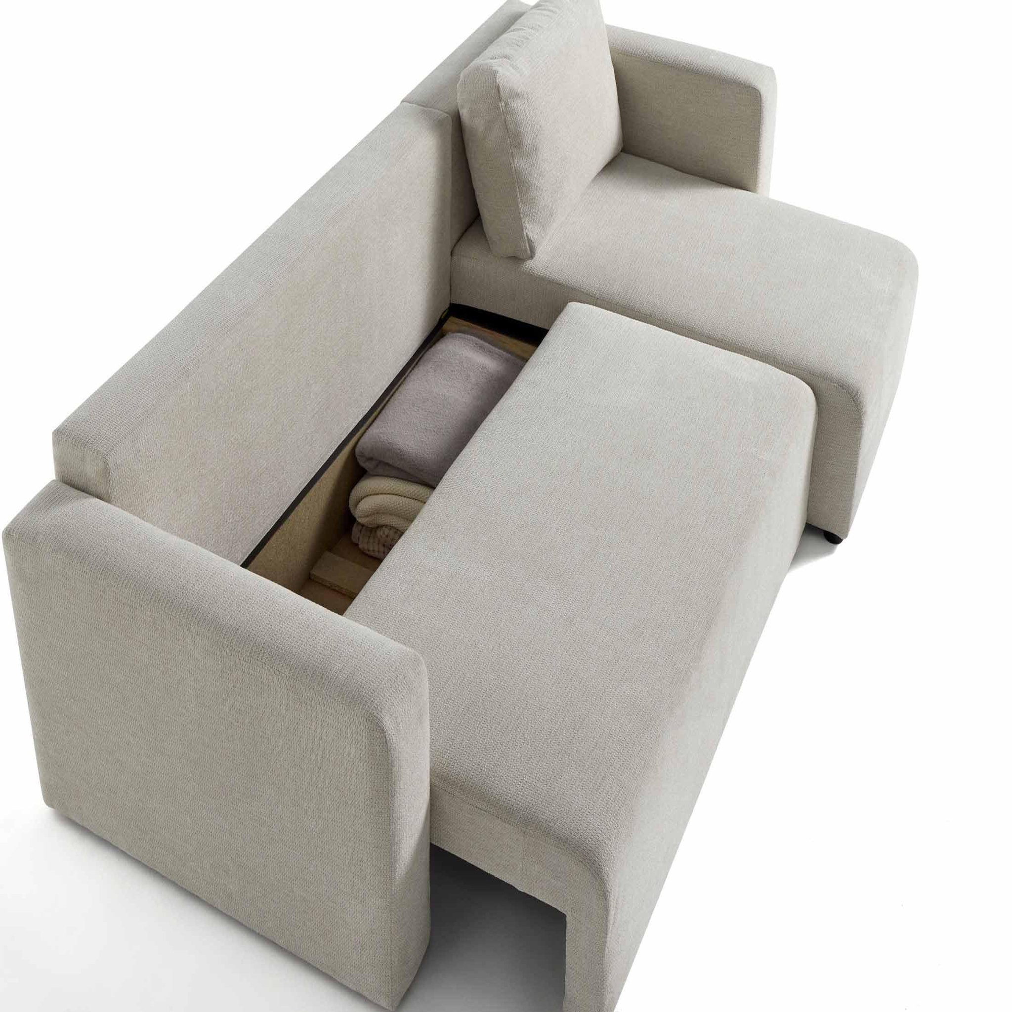 Voir la diapositive 5 : BEST MOBILIER Canopy - canapé d'angle réversible - 4 places - convertible avec coffre - en tissu texturé