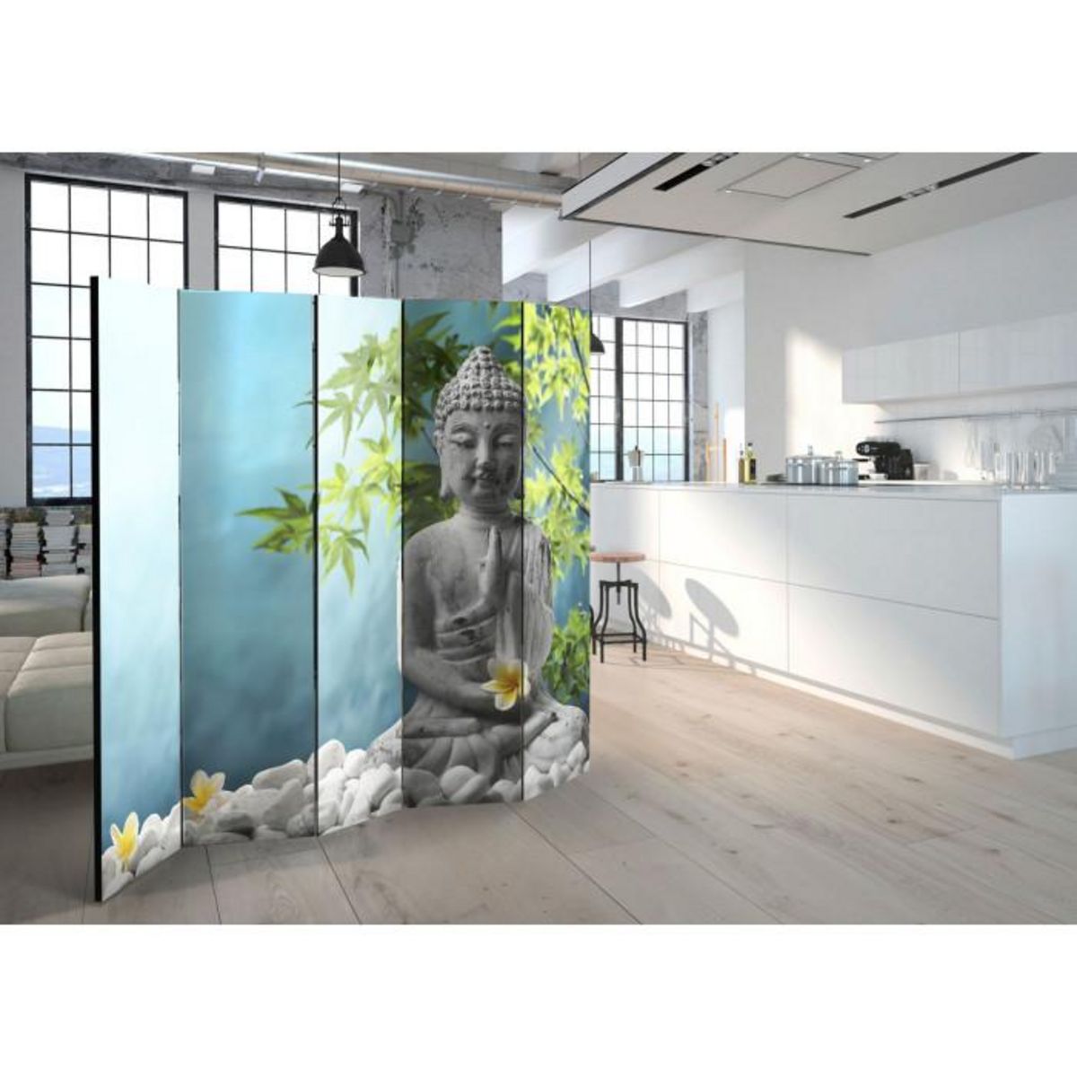Paris Prix Paravent 5 Volets  Meditating Buddha  172x225cm
