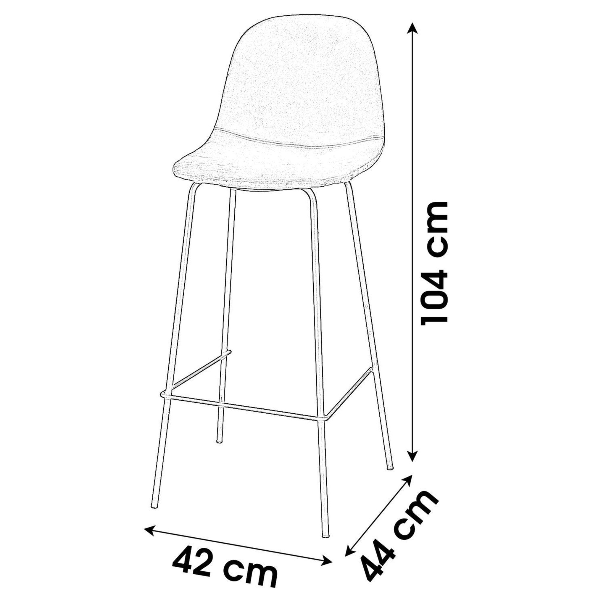 Voir la diapositive 3 : TOILINUX Lot de 4 Tabourets de bar design velours Ima