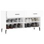 Voir la diapositive 4 : VIDAXL Banc a chaussures blanc brillant 102x35x55 cm bois d'ingenierie