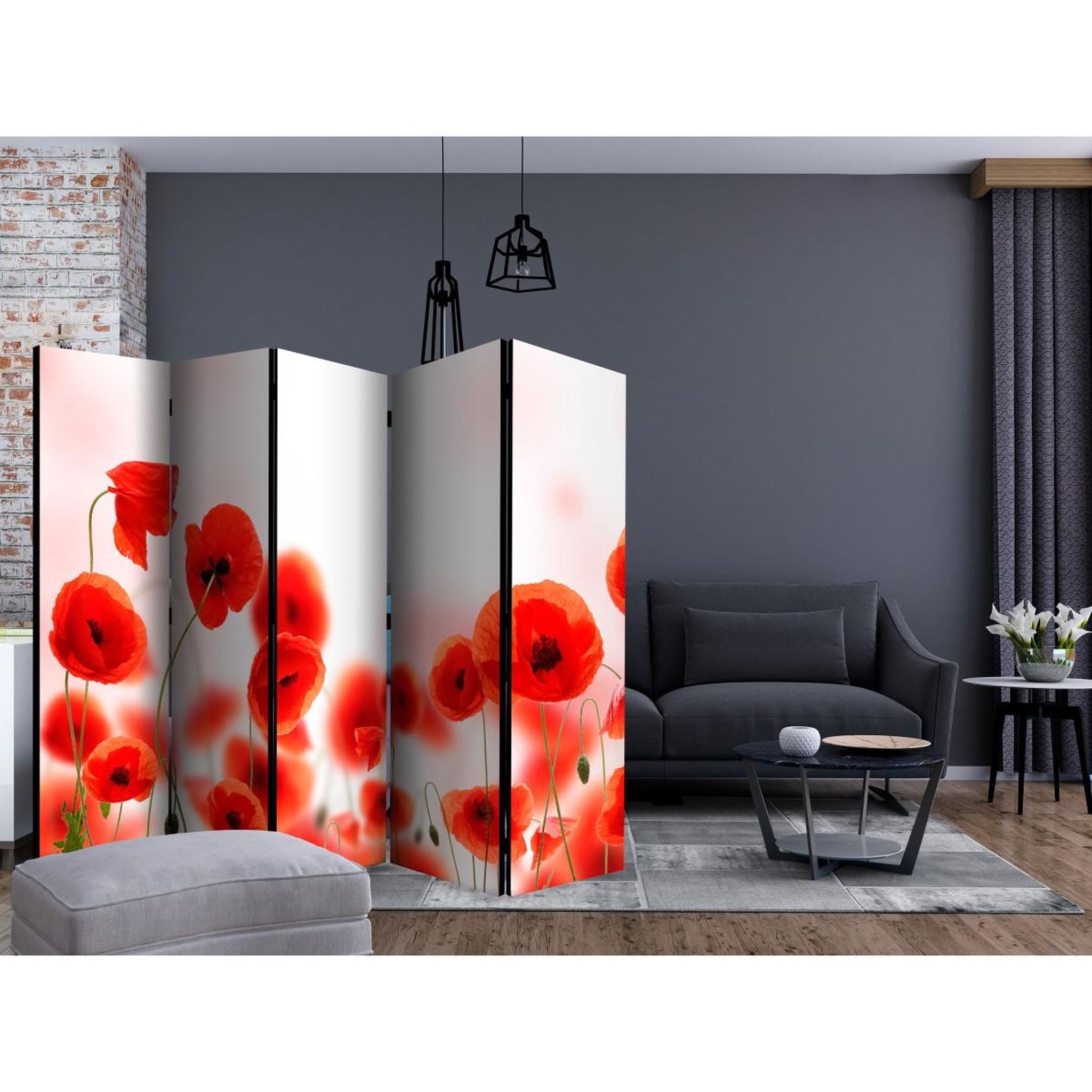 Voir la diapositive 2 : Paris Prix Paravent 5 volets  sleepy poppy's land  172x225cm