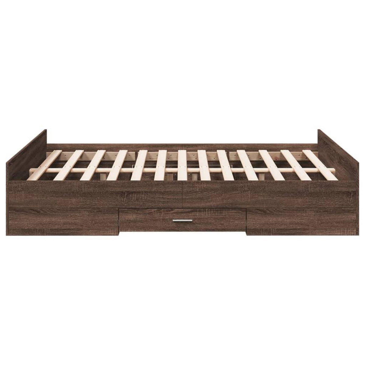VIDAXL Cadre de lit avec tiroirs sans matelas chene marron 120x200 cm