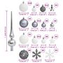 Voir la diapositive 6 : VIDAXL Ensemble de boules de Noël 111 pieces blanc et gris polystyrene