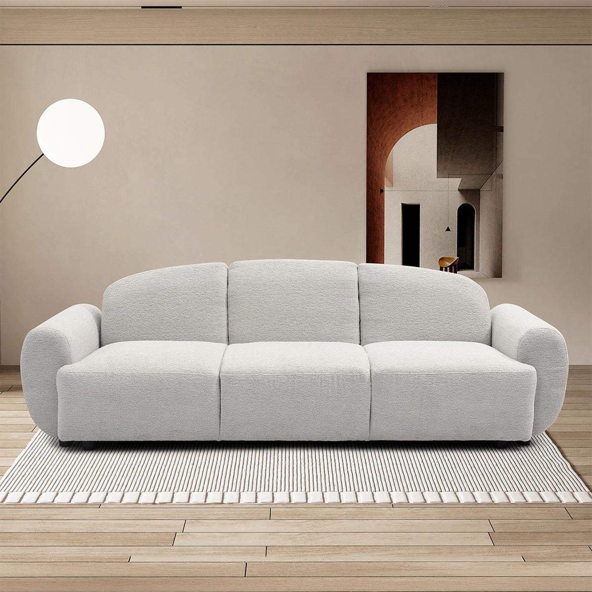 Voir la diapositive 5 : Paris Prix Canapé convertible 3 places en tissu  buddy  234cm gris