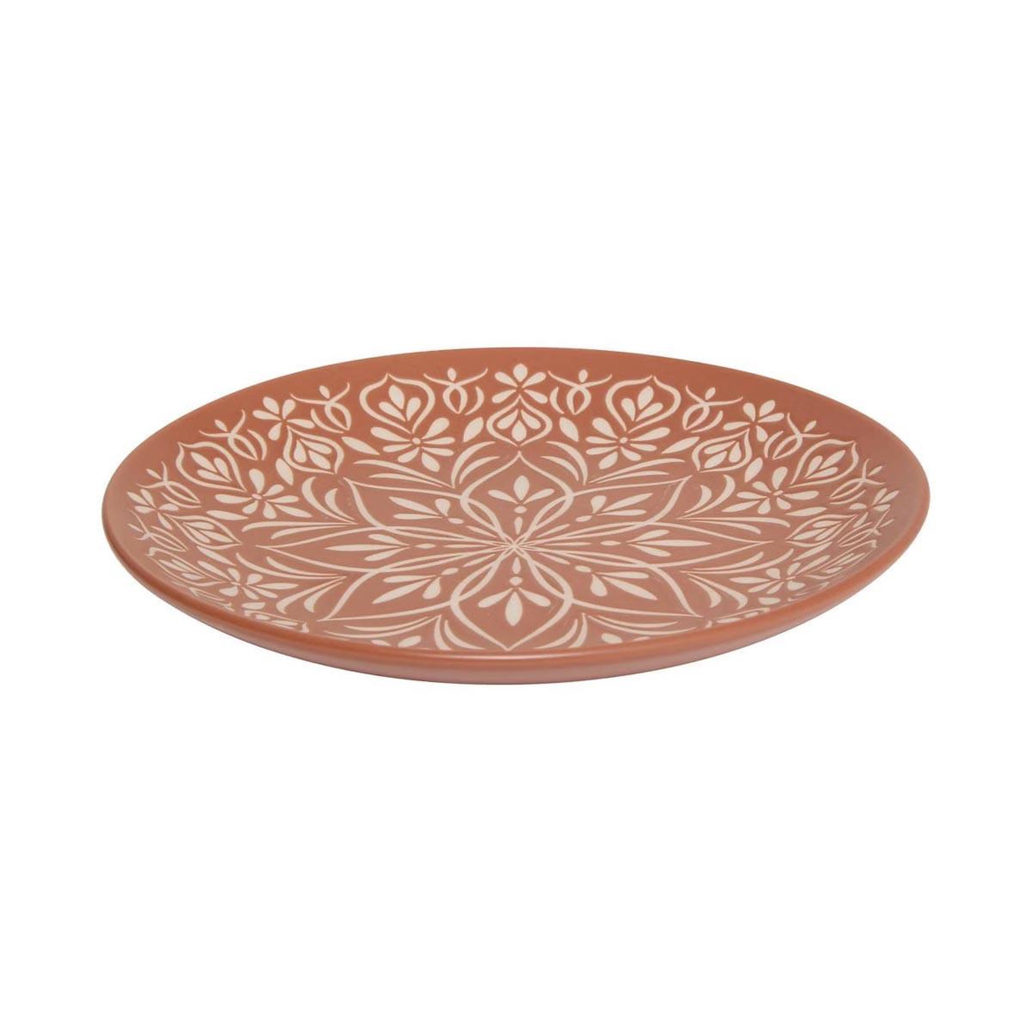 Voir la diapositive 2 : SECRET DE GOURMET Lot de 6 assiettes à dessert en céramique  inès  21cm terracotta