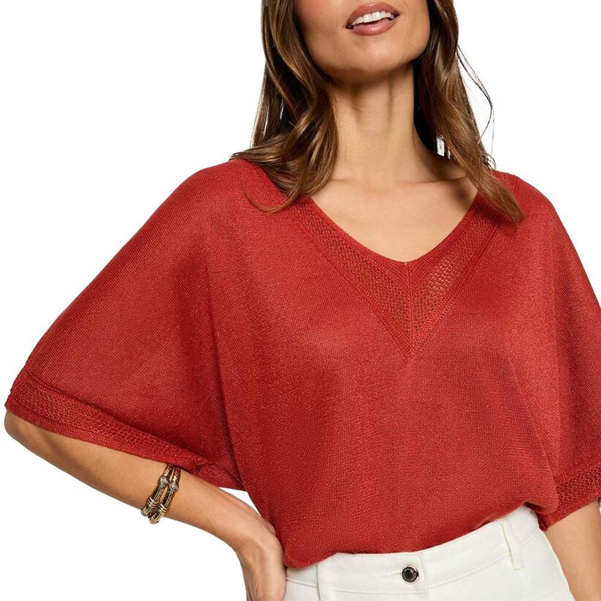 MORGAN Pull Rouge Vif Femme Morgan MCHRIS. Coloris disponibles : Rouge