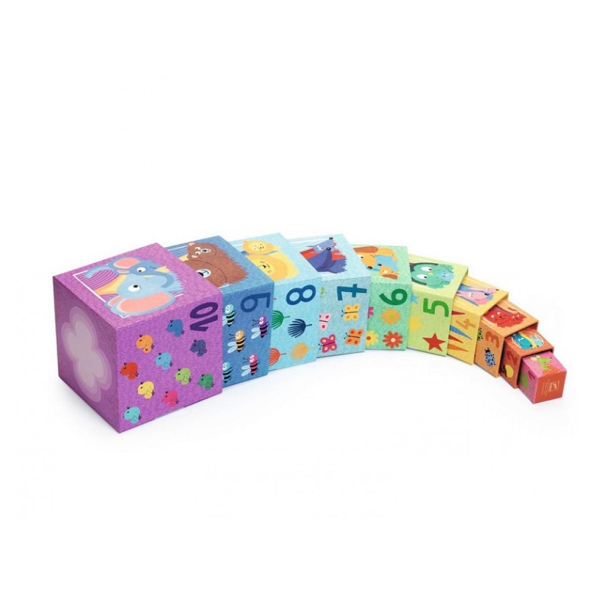 Djeco Cubes à empiler arc en ciel