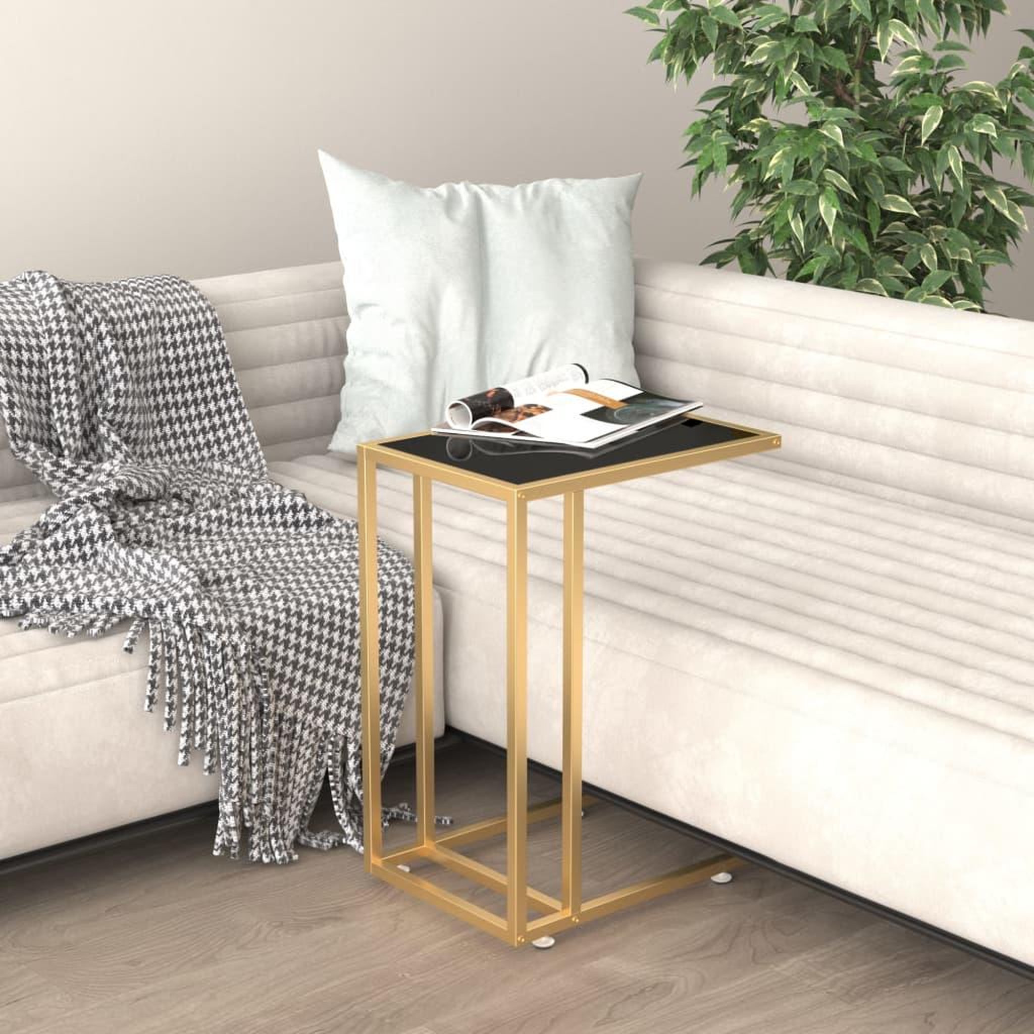 VIDAXL Table d'appoint pour ordinateur Noir 50x35x65 cm Verre trempe