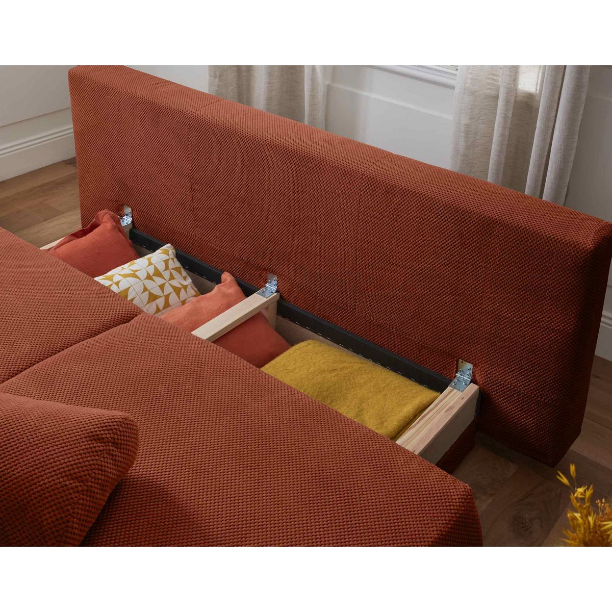 BEST MOBILIER Cristal - canapé 3 places - convertible avec coffre - en velours texturé