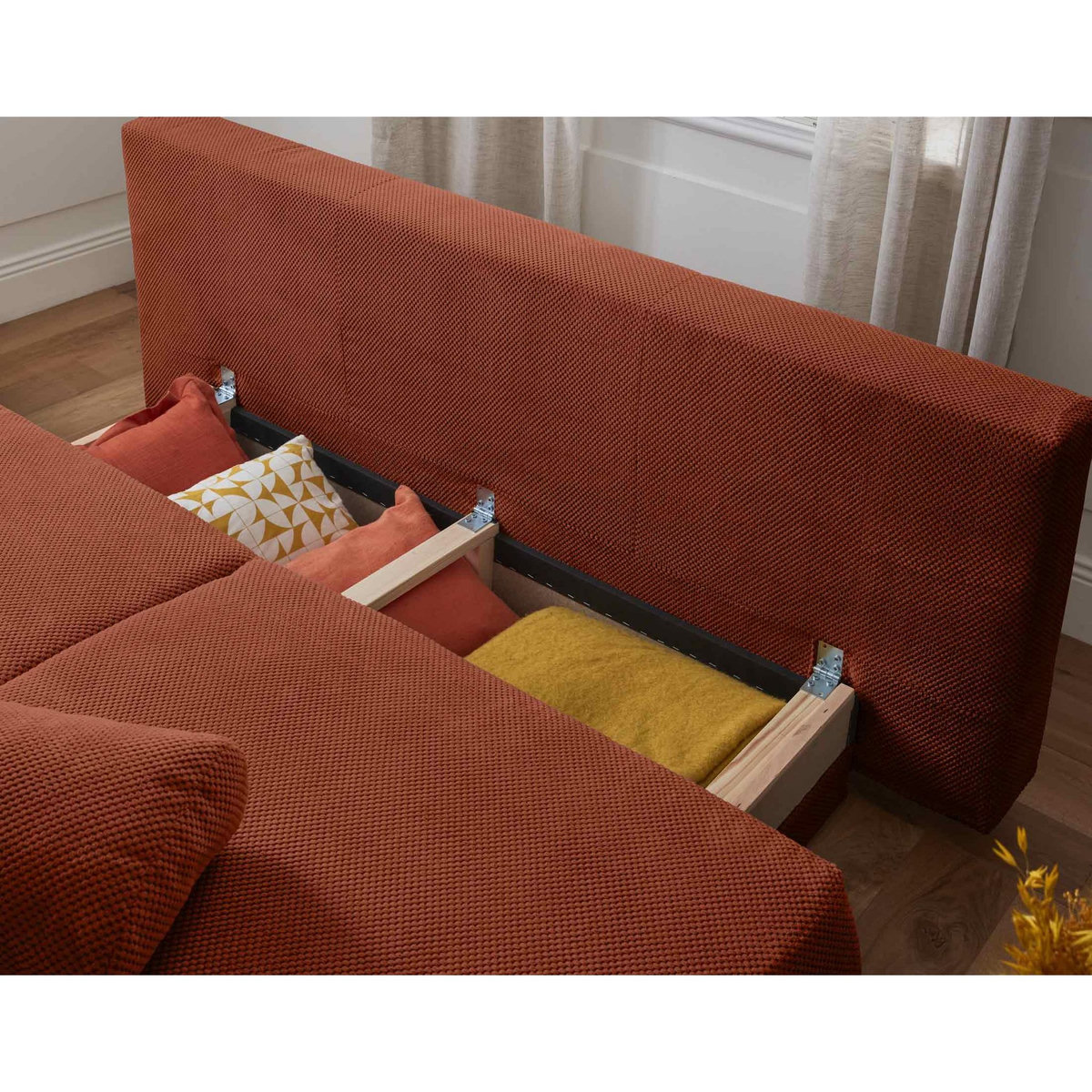 BEST MOBILIER Cristal - canapé 3 places - convertible avec coffre - en velours texturé