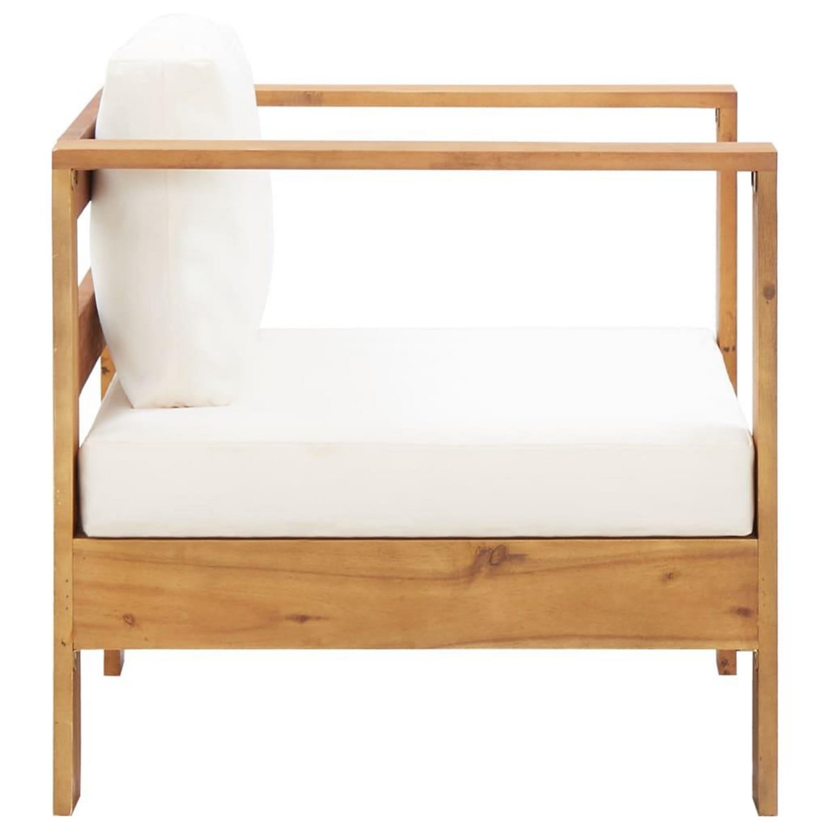 VIDAXL Chaise de jardin avec coussin Creme Bois d'acacia solide