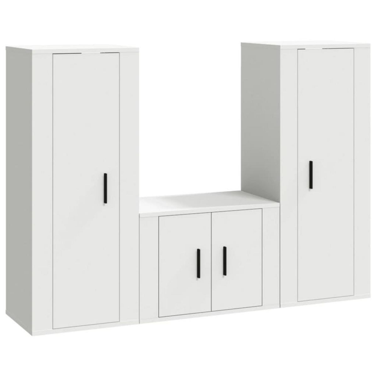 VIDAXL Ensemble de meubles TV 3 pcs Blanc Bois d'ingenierie