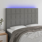VIDAXL Tete de lit a LED Gris fonce 144x5x118/128 cm Tissu