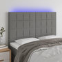 Voir la diapositive 1 : VIDAXL Tete de lit a LED Gris fonce 144x5x118/128 cm Tissu
