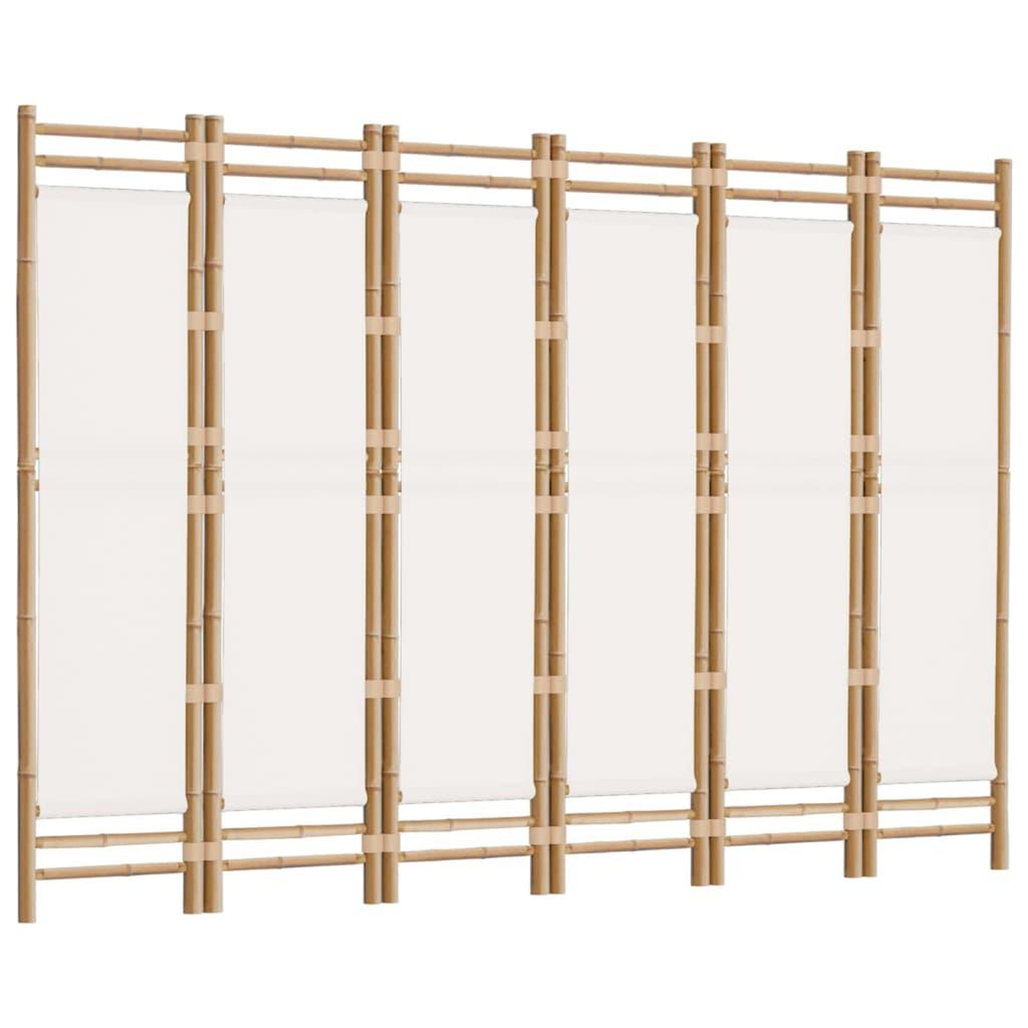 Voir la diapositive 3 : VIDAXL Cloison de separation pliante 6 panneaux 240 cm Bambou et toile