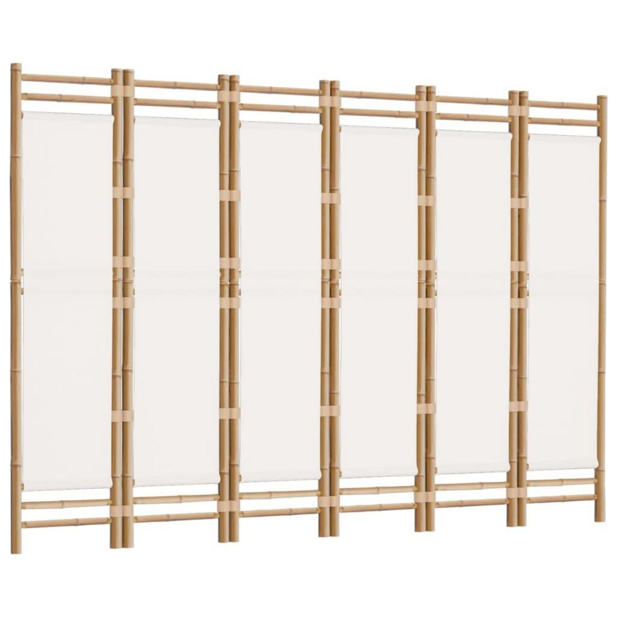 VIDAXL Cloison de separation pliante 6 panneaux 240 cm Bambou et toile