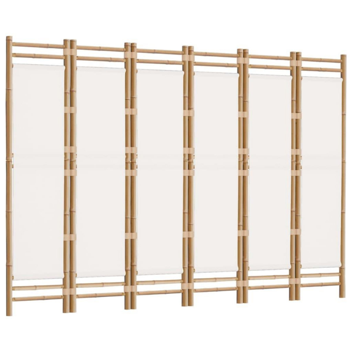 VIDAXL Cloison de separation pliante 6 panneaux 240 cm Bambou et toile