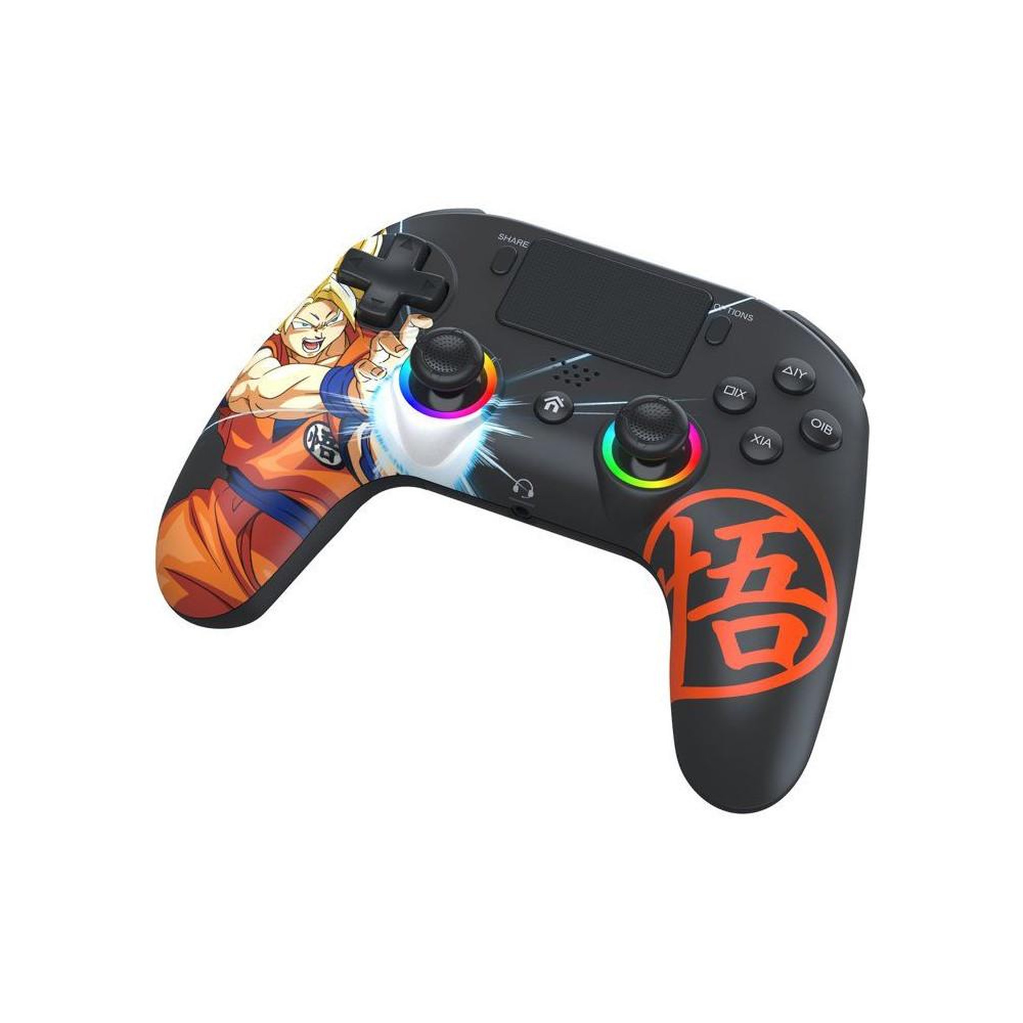 Voir la diapositive 3 : Subsonic Manette sans fil bluetooth ps4 pc noir subsonic dragon ball goku super saiyan avec led rgb haut-parleur et gâchettes arrière turbo