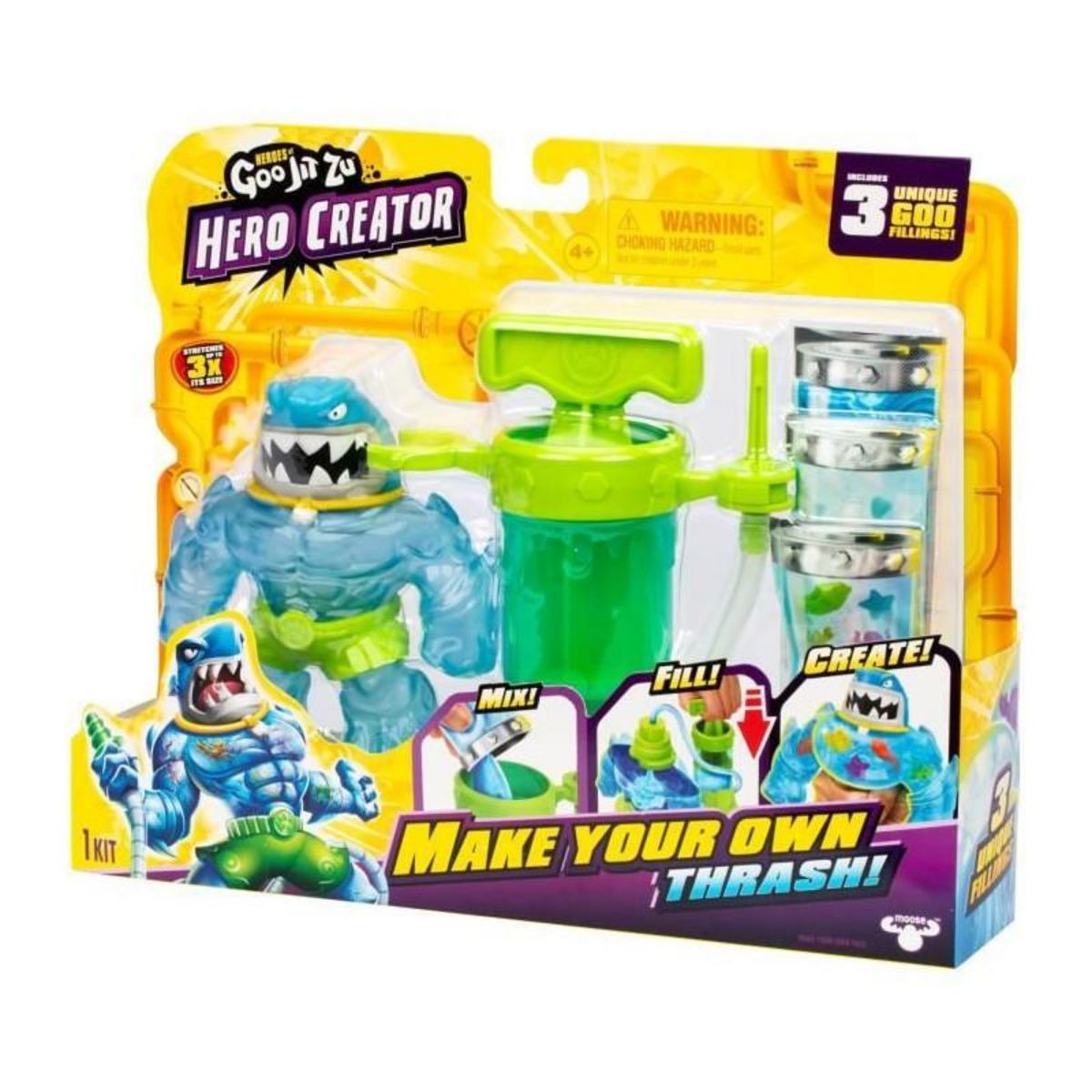 GENERIQUE Figurine Hero Creator Thrash 11cm - HERoeS OF GOO JIT ZU - Kit de création de texture personnalisée