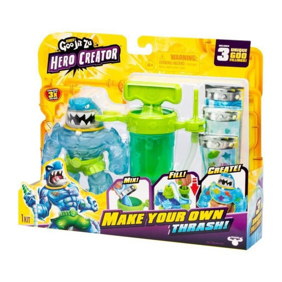 GENERIQUE Figurine Hero Creator Thrash 11cm - HERoeS OF GOO JIT ZU - Kit de création de texture personnalisée