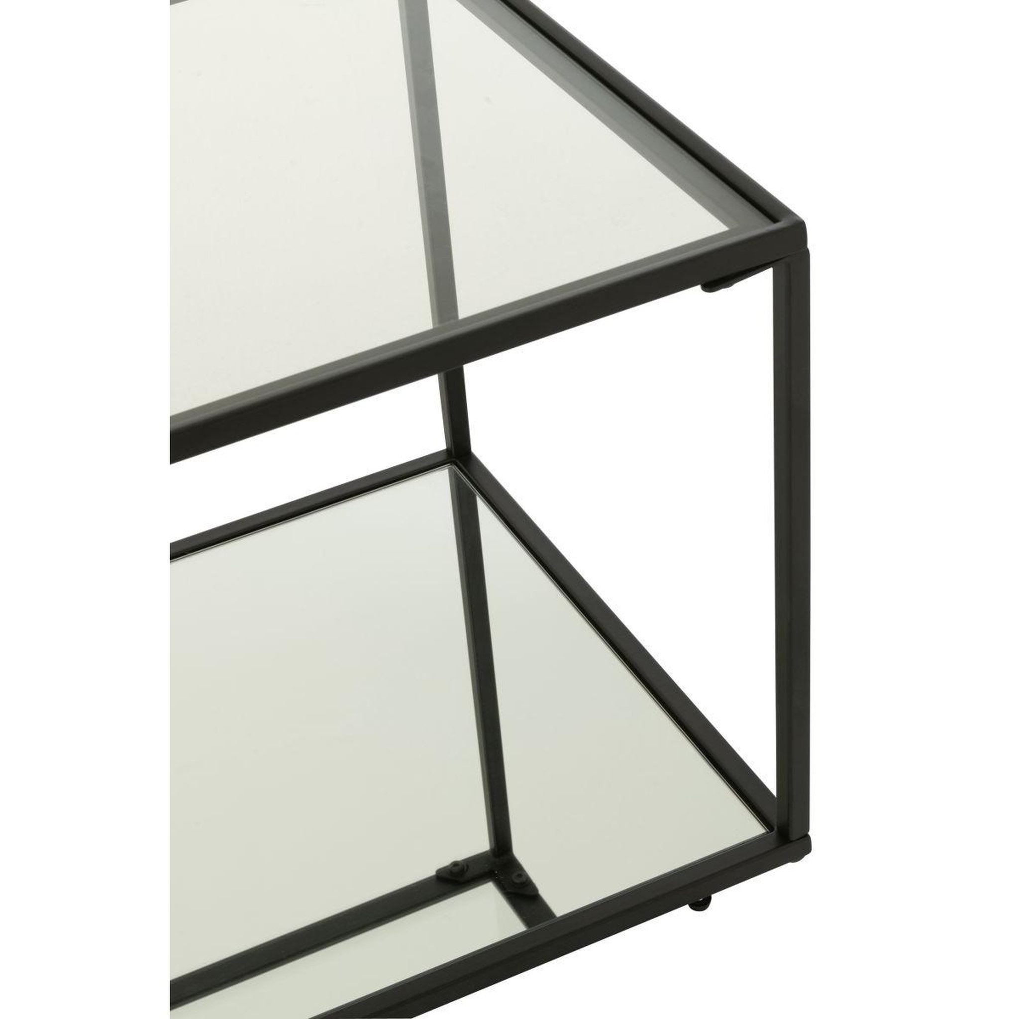 Voir la diapositive 5 : J-LINE Table d'appoint en verre  lorie  50cm noir