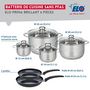 Voir la diapositive 2 : ELO Ensemble de 2 Poêles de cuisson 20 et 24 cm et 4 faitouts 12, 14, 20 et 24 cm Elo Prima Brillant