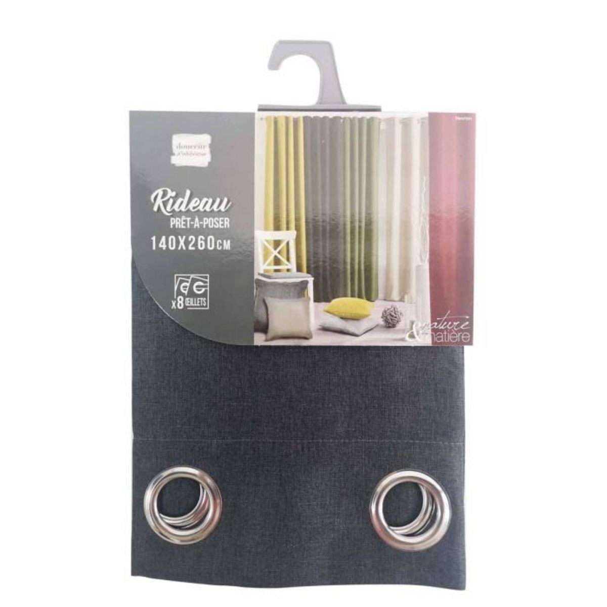 Paris Prix Rideau à Œillets  Newton  140x260cm Charbon