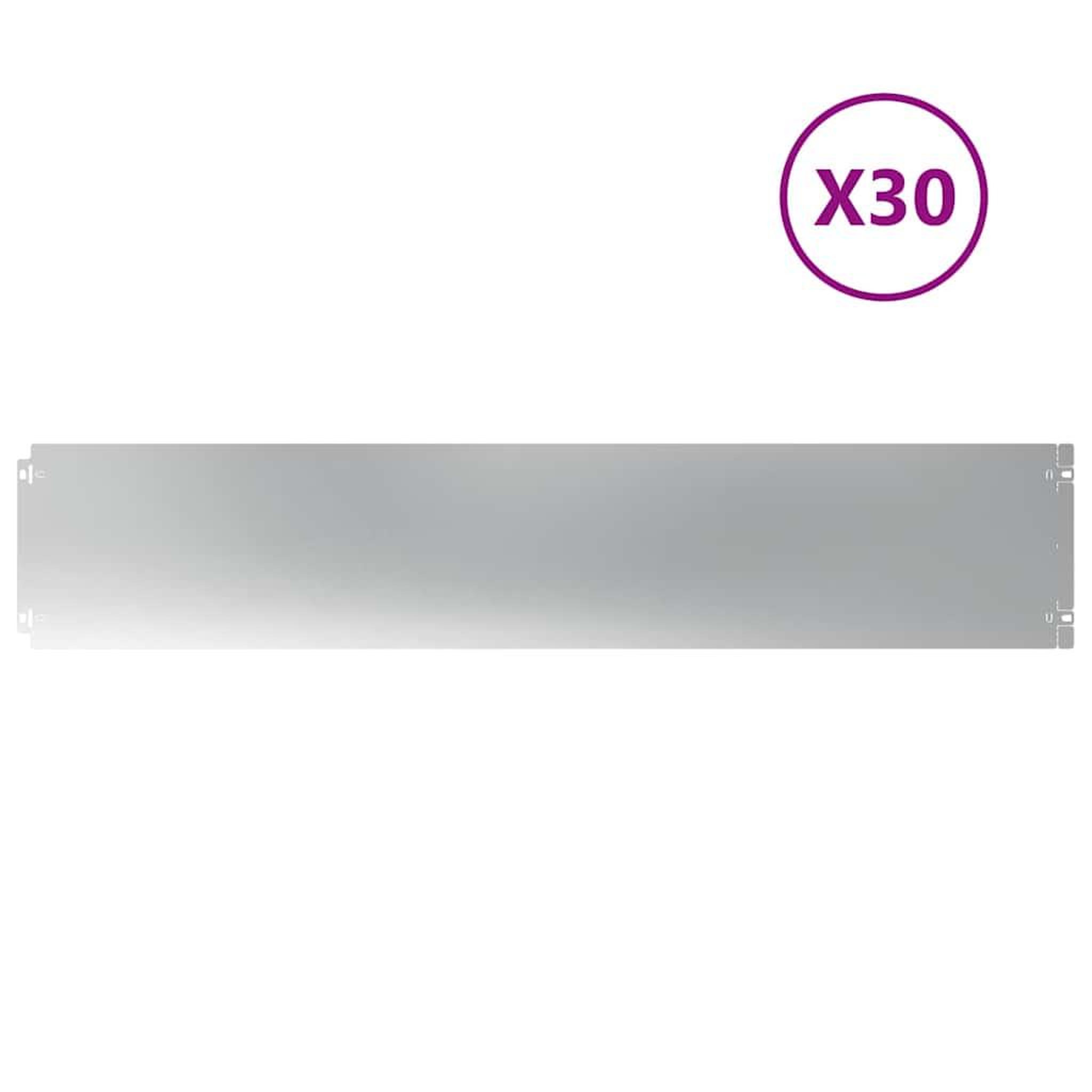 Voir la diapositive 2 : VIDAXL Bordures de pelouse 30 pcs 20x103 cm acier galvanise