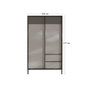 Voir la diapositive 5 : BEST MOBILIER Jules - buffet haut - 2 portes et 2 étagères - 106x177 cm