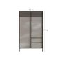 Voir la diapositive 5 : BEST MOBILIER Jules - buffet haut - 2 portes et 2 étagères - 106x177 cm