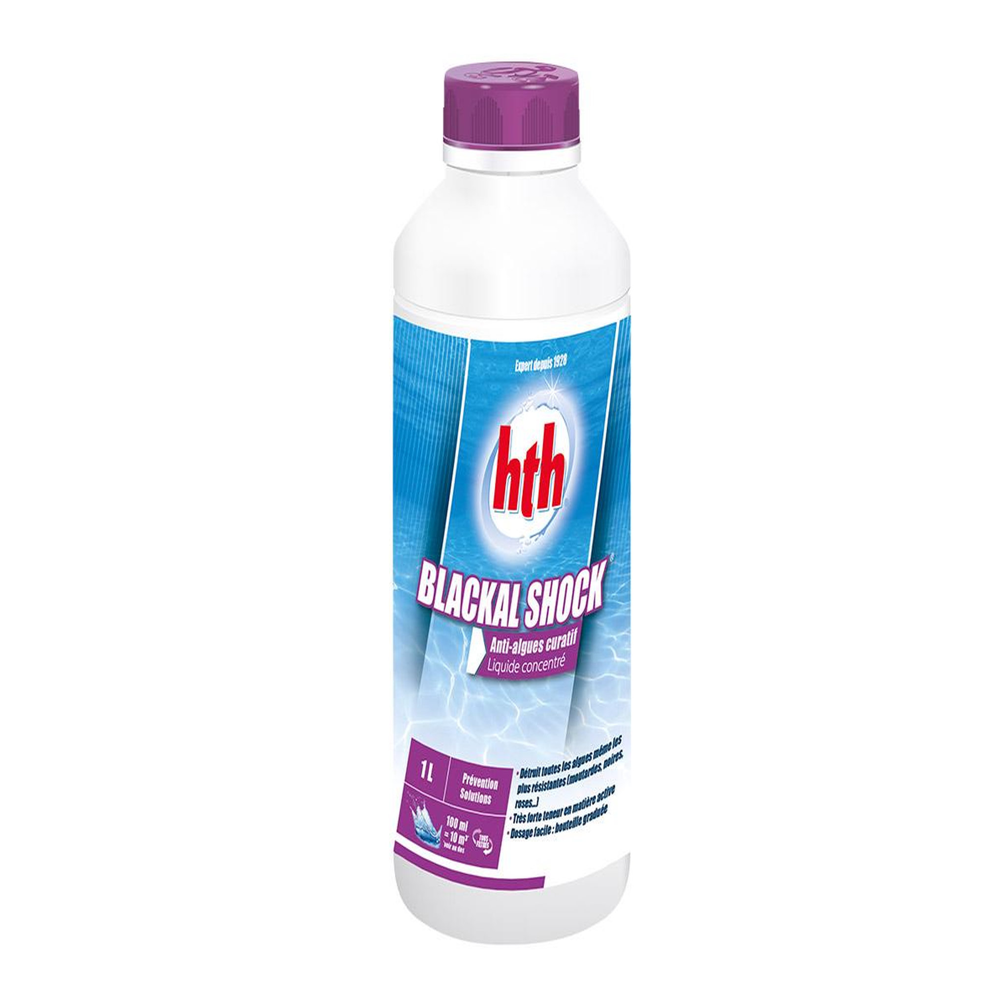 Voir la diapositive 2 : HTH Anti-algues choc Blackal Shock 1 L (algues moutarde) - HTH