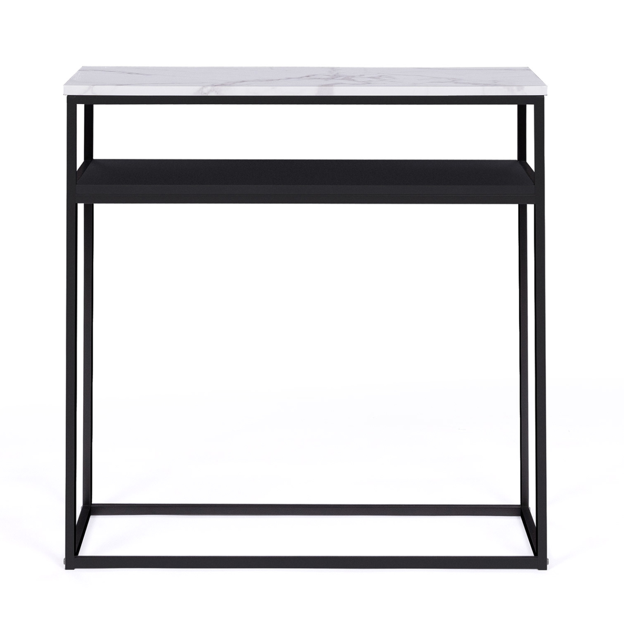 Voir la diapositive 6 : ID MARKET Console double alaska effet marbre et bois noir pied métal