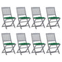 Voir la diapositive 1 : VIDAXL Chaises pliables d'exterieur lot de 8 et coussins Bois d'acacia