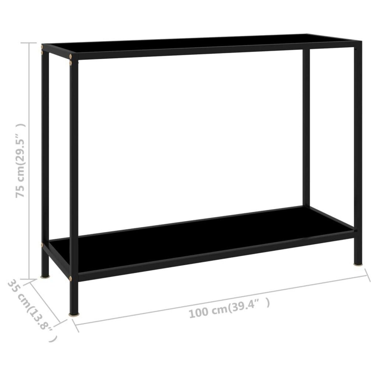 VIDAXL Table console Noir 100x35x75 cm Verre trempe
