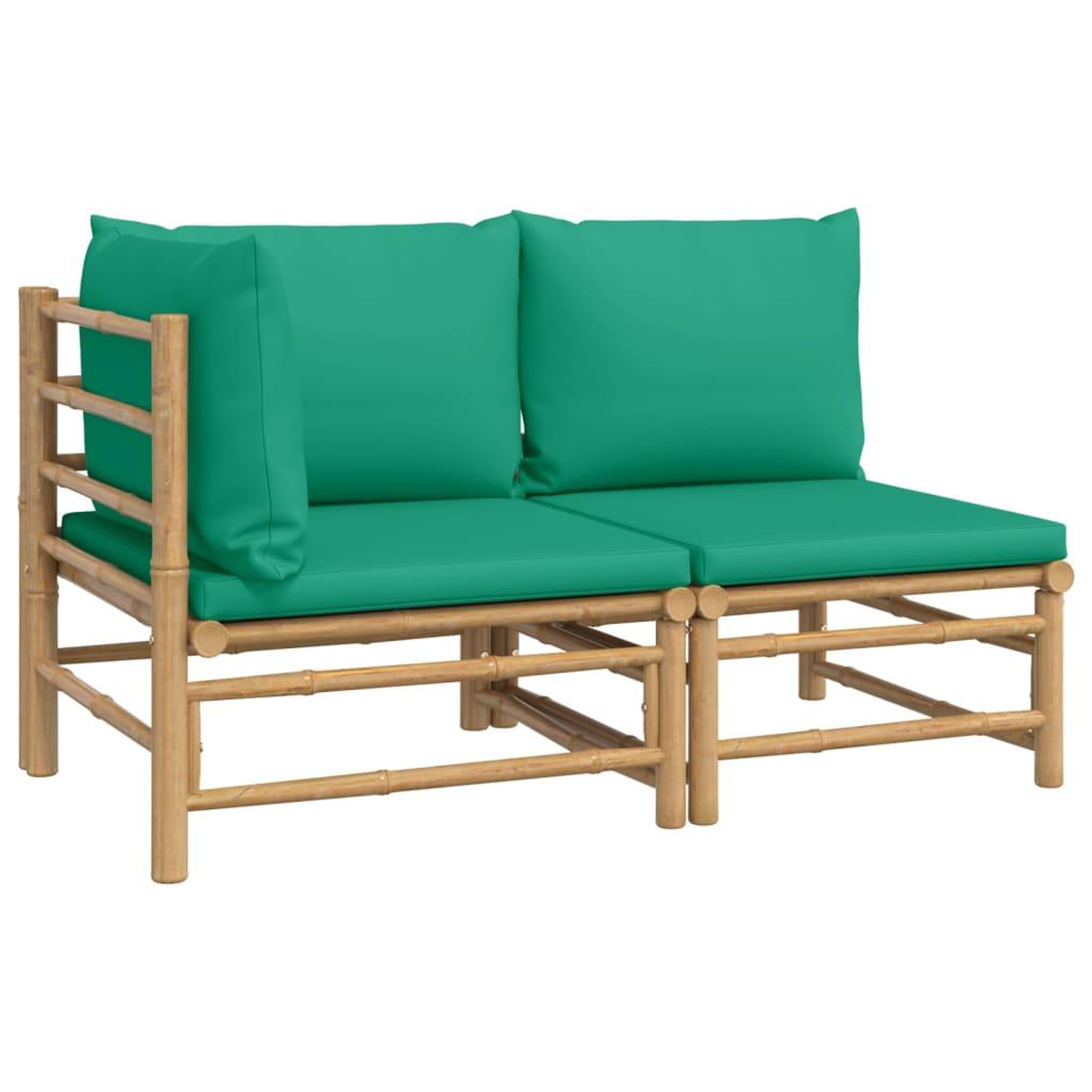 Voir la diapositive 2 : VIDAXL Salon de jardin 2 pcs avec coussins vert bambou