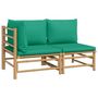 Voir la diapositive 2 : VIDAXL Salon de jardin 2 pcs avec coussins vert bambou