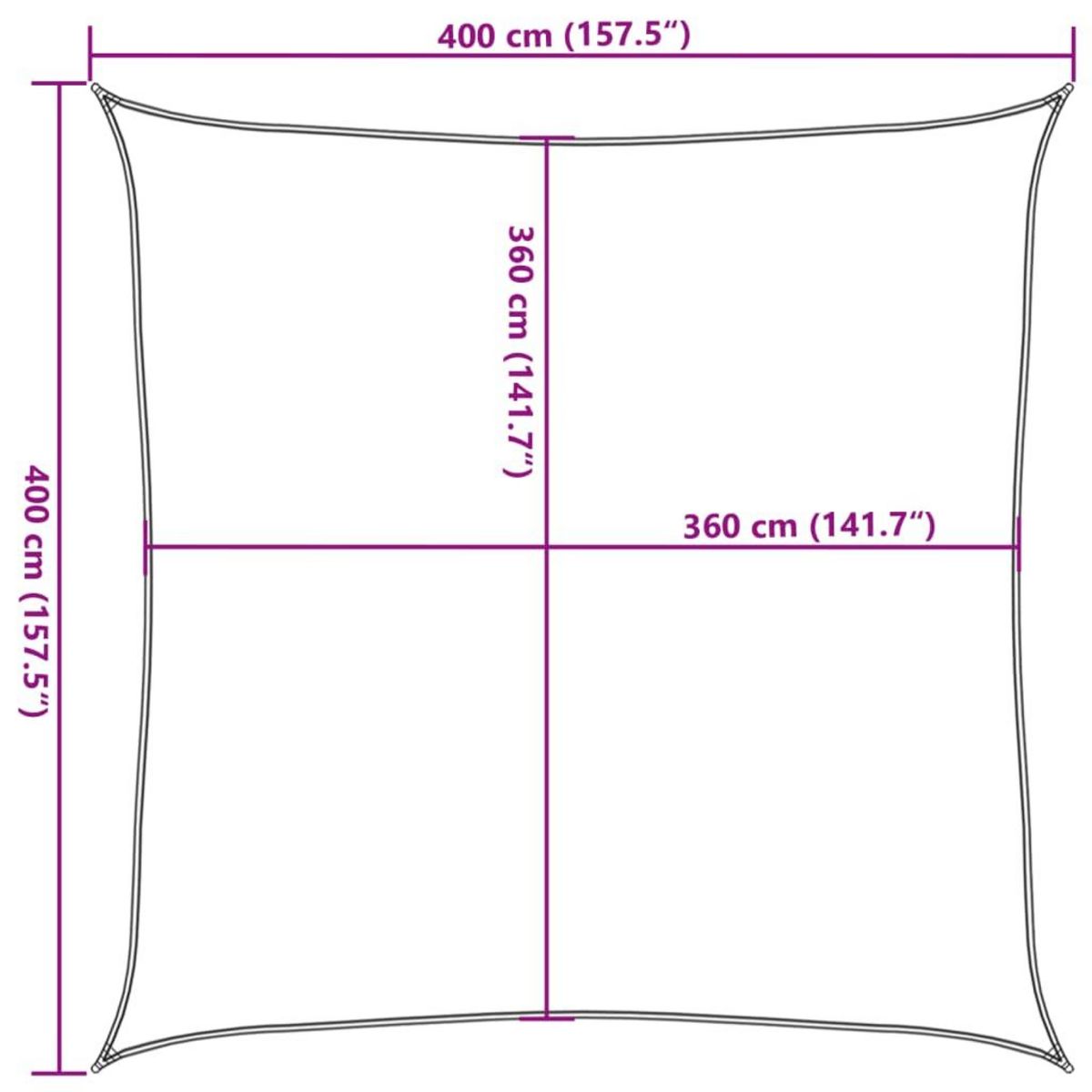 VIDAXL Voile d'ombrage 160 g/m^2 Beige 4x4 m PEHD