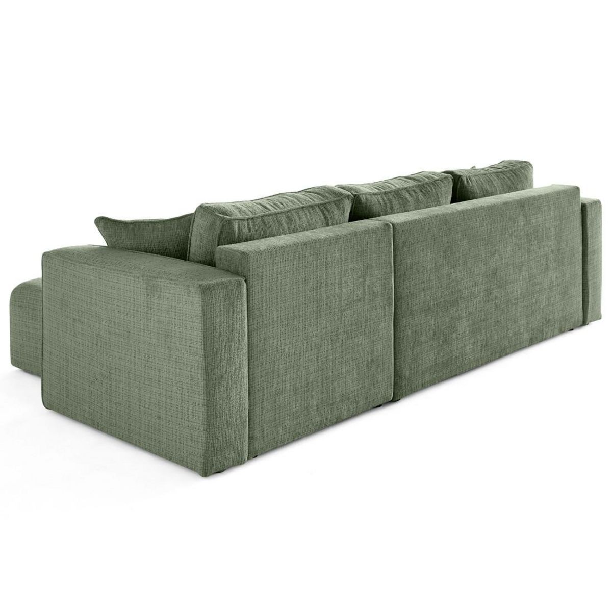 BEST MOBILIER Topaze - canapé d'angle déhoussable réversible 4 places en velours texturé